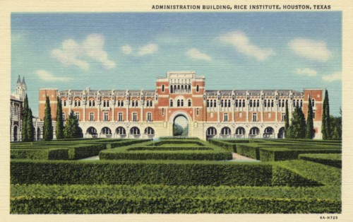 Administration Building, Rice Institute, Houston, Texas, USA, 1936. Artist: Unknown