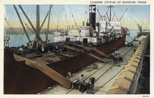 Loading cotton at Houston, Texas, USA, 1926. Artist: Unknown