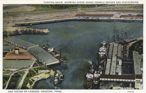 Turning basin, Houston, Texas, USA, 1926. Artist: Unknown