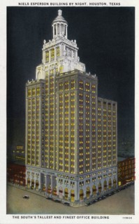 Niels Esperson Building at night, Houston, Texas, USA, 1928. Artist: Unknown