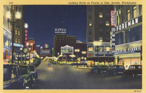 Fourth Avenue and Pike Street, Seattle, Washington, USA, 1942. Artist: Unknown