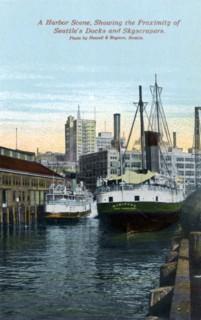 Scene in Seattle harbour, Washington, USA, 1911. Artist: Unknown
