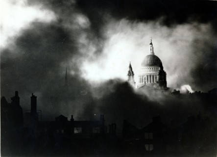St Paul's Cathedral, London, during the Blitz, World War II, 29 December 1940. Artist: Unknown