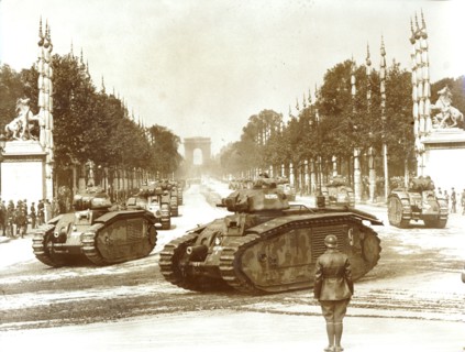 Bastille Day military review, Champs Elysees, Paris, 1930s(?). Artist: Unknown