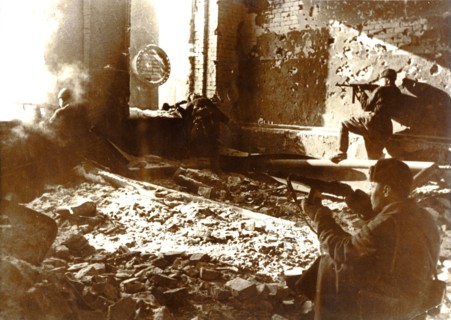 House to house fighting in Stalingrad, 1942. Artist: Unknown