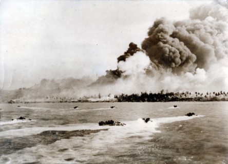 Australian 7th Division Infantry landing at Balikpapan, Borneo, November 1945. Artist: Unknown