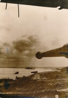 Vue aérienne du débarquement, 1944