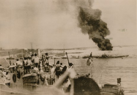 First German ship arrives at Tobruk Harbour, April 1941. Artist: Unknown
