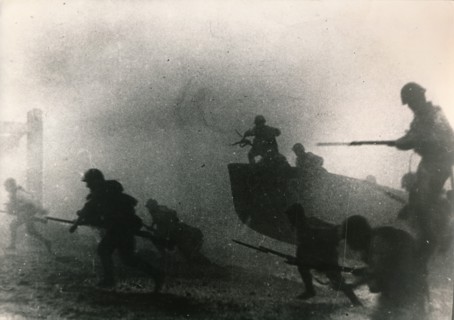 Japanese troops land near Hong kong, 1941. Artist: Unknown