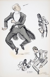 Gentleman in white tie and gentleman in bowler hat try out dancing to jazz?, from 'White Bottoms' pu