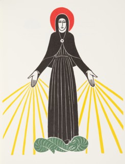 Our Lady of Courdes, 1920 (wood engraving).