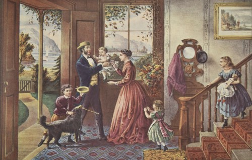 The Four Seasons of Life - Middle Age, 'The Season of Strength' , pub. 1868, Currier & Ives (Colour