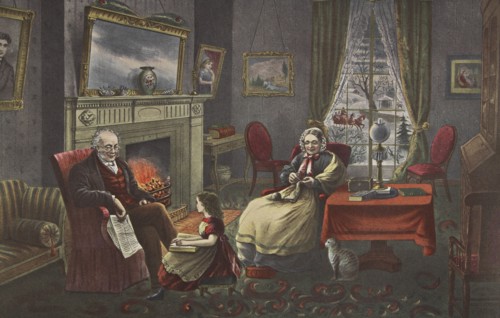 The Four Seasons of Life - Old Age, 'The Season of Rest' ,  pub. 1868, Currier & Ives (Colour Lithog