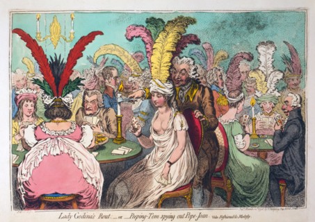 Lady Godina's Rout or Peeping Tom spying out Pope Joan, 1796.