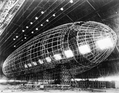 World's Largest Dirigible near completion, 1930s.