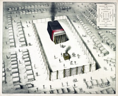 The Tabernacle in the Wilderness, and plan of the encampment, 1850.