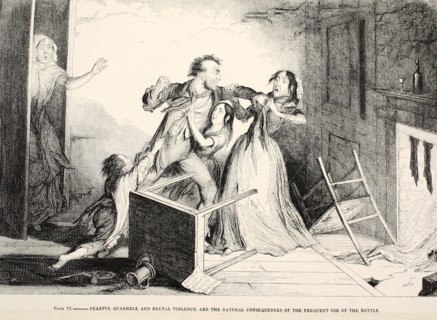 Fearful quarrels and brutal violence, are the natural consquences of the frequent use of the bottle,