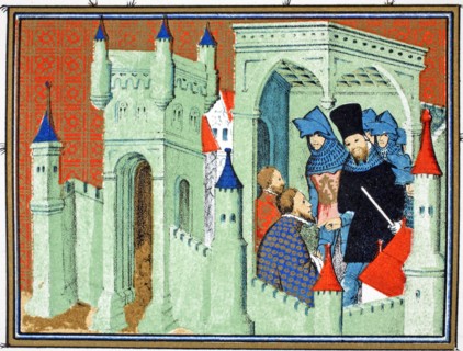 Dukes of Exeter and Surrey deliver the King's message to the Duke of Lancaster, 19th Century.