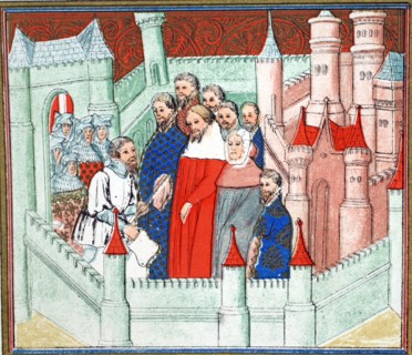 Richard II at Flint castle where he was delivered prisoner to Bolingbroke his rival to the throne, 1