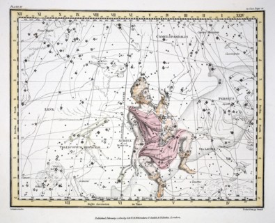 The Constellations (Plate IV) Auriga, Camelopaardalis, Telescopium Herschelli, 1822.