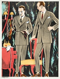 Der Arbiter, outfits by Fasskessel & Muntmann,  from Styl, pub. 1922 (pochoir Print)