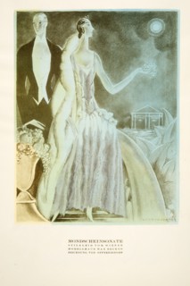 Mondscheinsonate, dress styled by Wiener,  from Styl, pub. 1922 (pochoir Print)