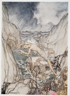 Safely in harbour is the king's ship, illustration from 'The Tempest', 1926.