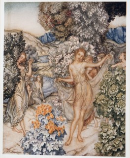 Come, temperate nymphs, and help to celebrate a contract of true love, illustration from 'The Tempes