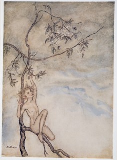Merrily, merrily shall I live now under the blossom that hangs on the bough, illustration from 'The