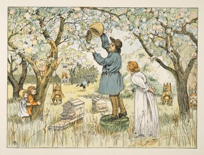 The Bee Farmer,  from Four and Twenty Toilers, pub. 1900 (colour lithograph)