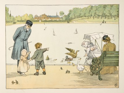 The Park Keeper,  from Four and Twenty Toilers, pub. 1900 (colour lithograph)
