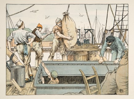 The Stevedore,  from Four and Twenty Toilers, pub. 1900 (colour lithograph)