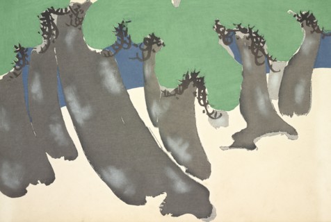 Sonare No Matsu, from Momoyo-gusa (The World of Things) Vol III, pub.1910 (colour block woodcut)