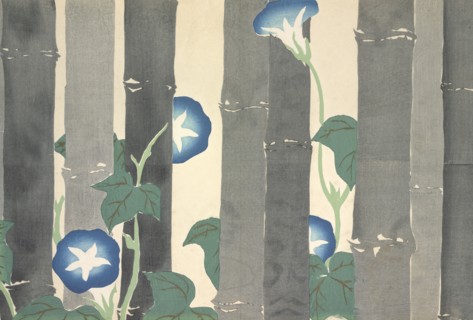 Asagao, from Momoyo-gusa (The World of Things) Vol I, pub.1909 (colour block woodcut)