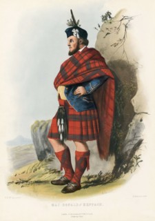 Mac Donald of Keppagh, from The Clans of the Scottish Highlands, pub. 1845 (colour lithograph)