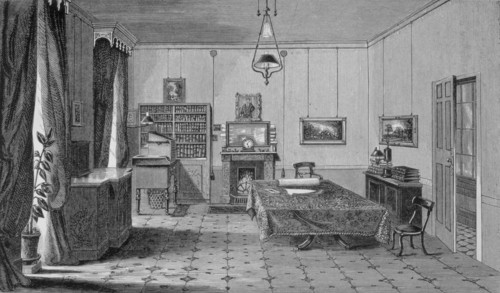 Faraday's Study at the Royal Institution, from The Life and Letters of Faraday, pub. 1870 (lithograp