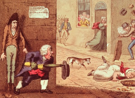 Mad Dog, pub. 1826 (hand coloured etching)