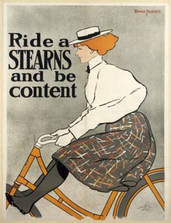 Ride a Stearns and be Content, c1896 (colour litho). Creator: Edward Penfield (1866 - 1925).