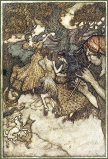 If Orpheus first produced the waltz ., from The Ingoldsby Legends, pub. 1907. Creator: Arthur Rackham (1867 - 1939).