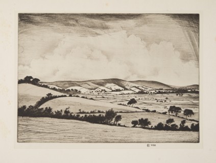 A Valley in the South Downs, pub. 1925. Creator: Christopher Richard Wynne Nevinson (1889 ? 1946) .
