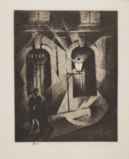 Sinister Paris Night, pub. 1929. Creator: Christopher Richard Wynne Nevinson (1889 ? 1946) .