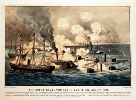 Great Naval Victory in Mobile Bay, Aug. 5th 1864, pub. 1864. Creator: American School (19th Century).