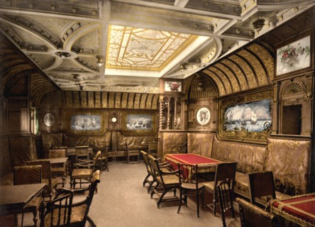 Smoking Salon on Kaiser Wilhelm der Grosse, pub. c1897. Creator: American School (19th Century).