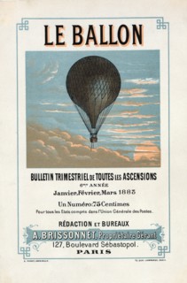 Advertisement for "Le Ballon", Janvier, Février, Mars, 1883, pub. 1883. Creator: French School (19th Century).
