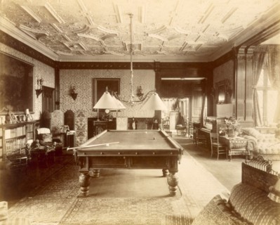 The Billiard Room at Ascott House, Buckinghamshire, 1889. Creator: Henry Bedford Lemere (1864-1944).