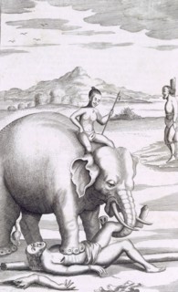 An execution by an elephant, pub. 1681. Creator: Robert Knox (1641-1720).