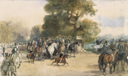 Scene in Hyde Park, c1850s. Creator: Eugene-Louis Lami (1800-90).