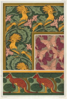 Designs for wallpaper borders and silk fabric, pub. 1897. Creator: Maurice Pillard Verneuil (1869?1942).