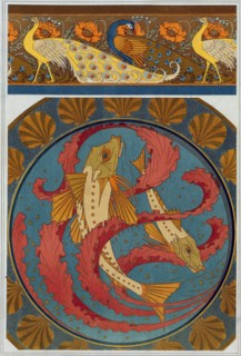 Designs for Peacock and Poppy Border, pub. 1897. Creator: Maurice Pillard Verneuil (1869?1942).