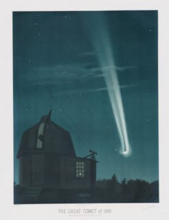 The Great Comet of 1881, observed on the Night of June 25-26, at 1h.30m AM, pub. 1881. Creator: Étienne Léopold Trouvelot (1827 ? 1895) .